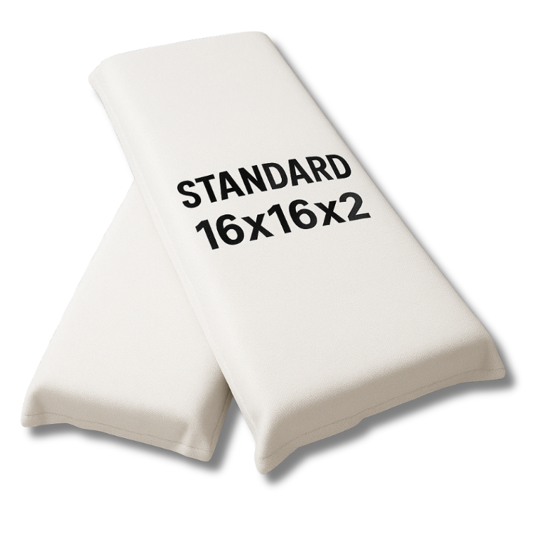 16x16 Foam Cushion Insert – Medium-size high-density foam insert providing balanced support for travel, office, or everyday seating.