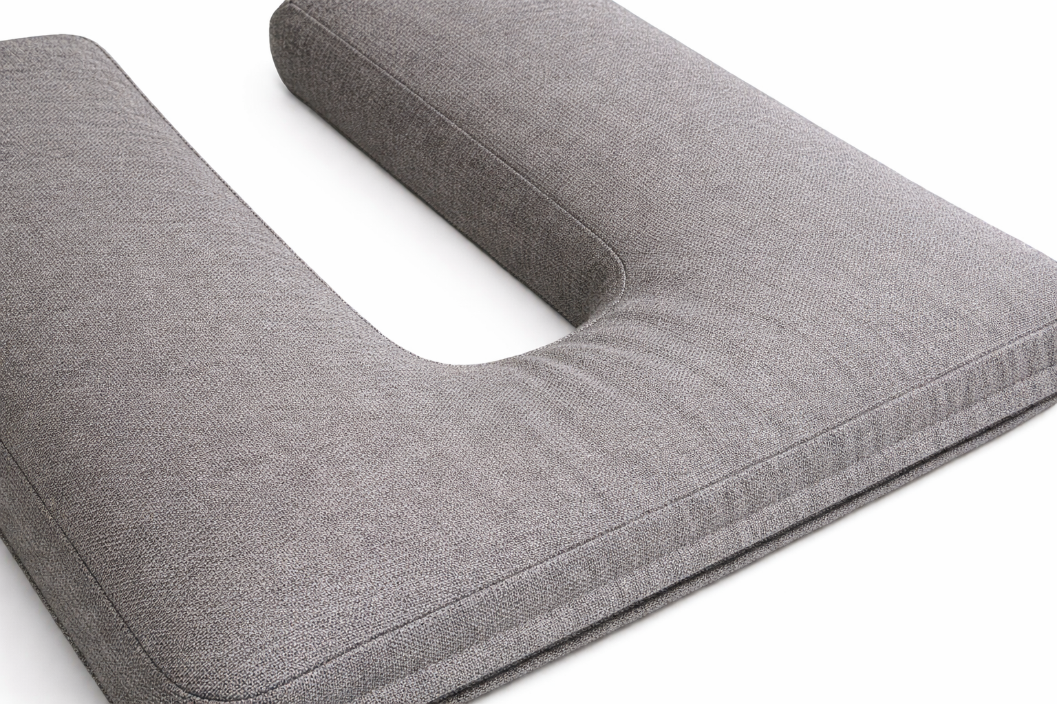 SunCloud® tweed performance U-shaped coccyx cushion for tailbone and pelvic pain relief, breathable ergonomic seat cushion.