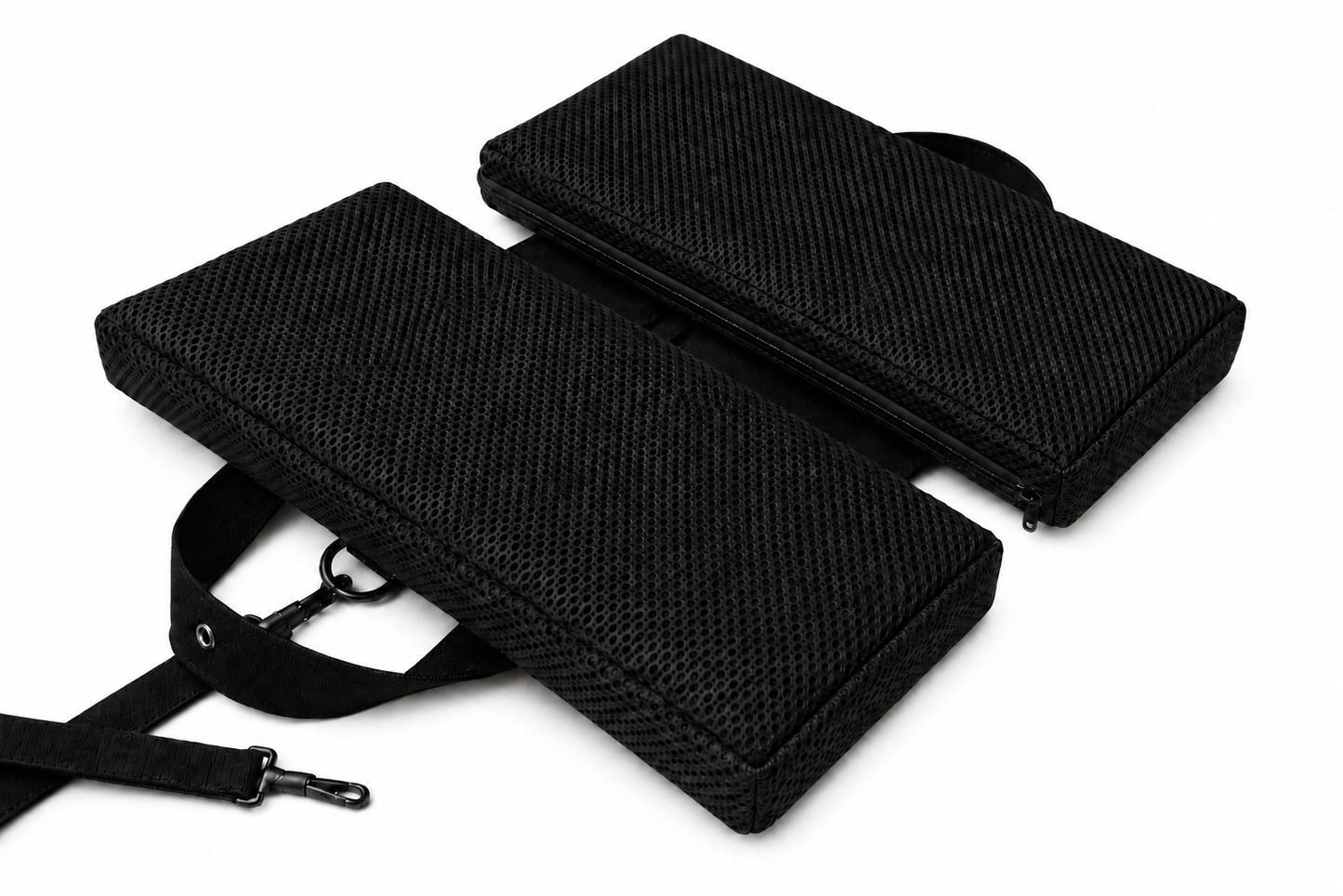 SunCloud AirFlow Cooling breathable travel seat cushion with ventilated mesh and center pressure-relief channel for long sitting.