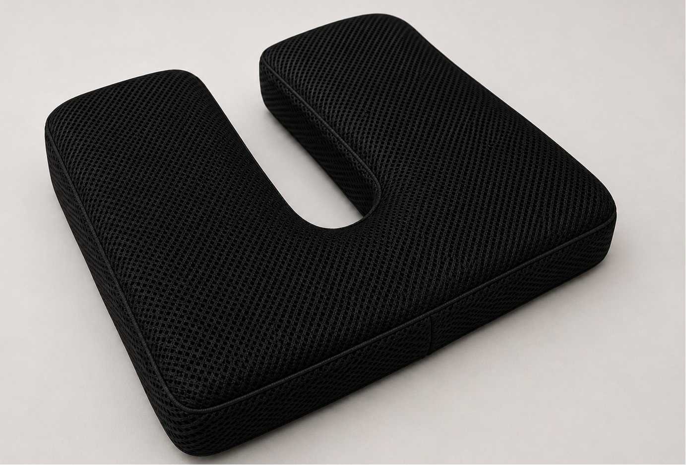 SunCloud AirFlow Cooling coccyx seat cushion with breathable mesh and U-shaped tailbone pressure-relief cutout