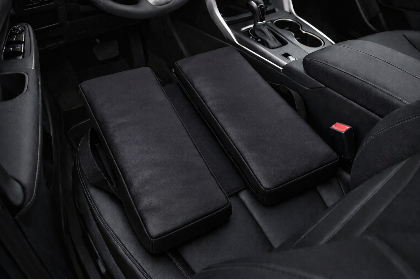 SunCloud® travel seat cushionin car providing pelvic and tailbone support with ergonomic faux leather IN black for long sitting comfort