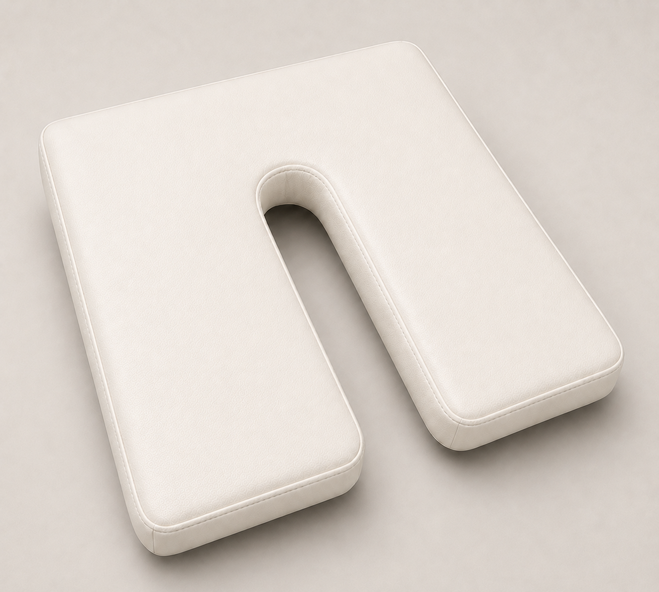 SunCloud Ivory faux leather U-shaped coccyx seat cushion with tailbone pressure-relief cutout