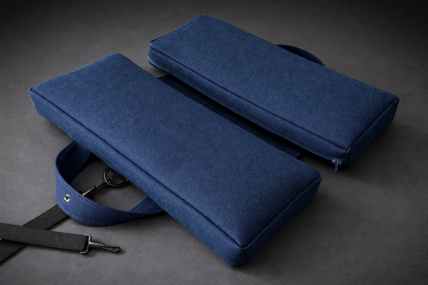 SunCloud® ergonomic travel seat cushion for pressure relief and comfortable sitting in dark Orion blue fabric.
