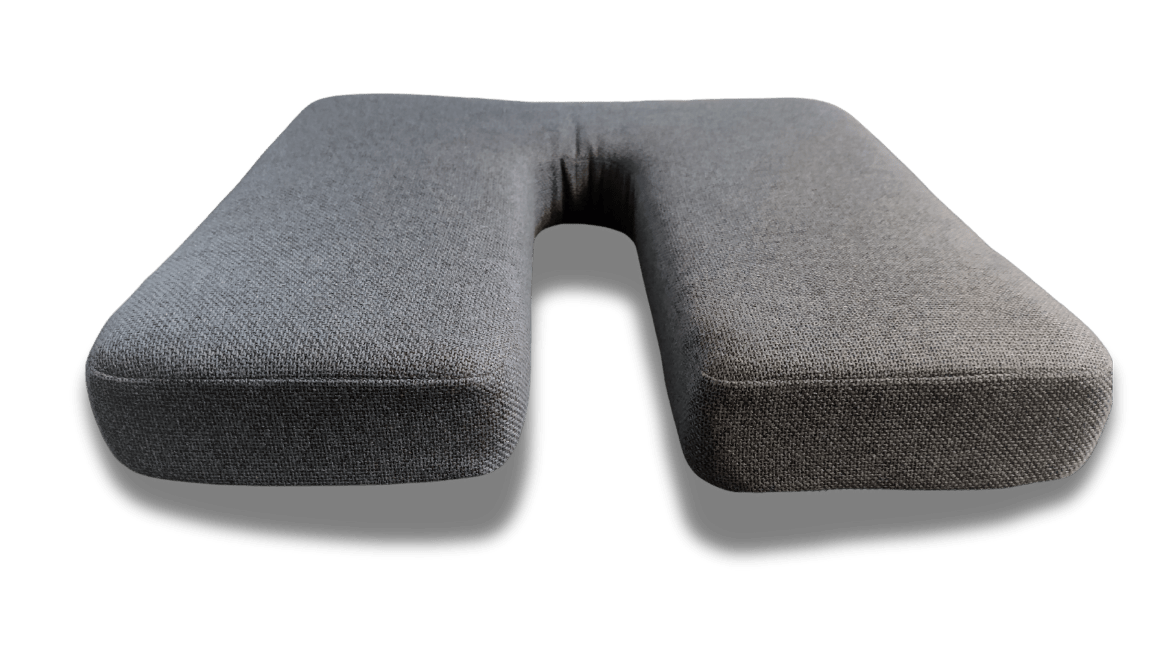 SunCloud® U-Shaped ergonomic seat cushion in anchor navy fabric, supportive cushion for tailbone, coccyx, and pelvic pain relief