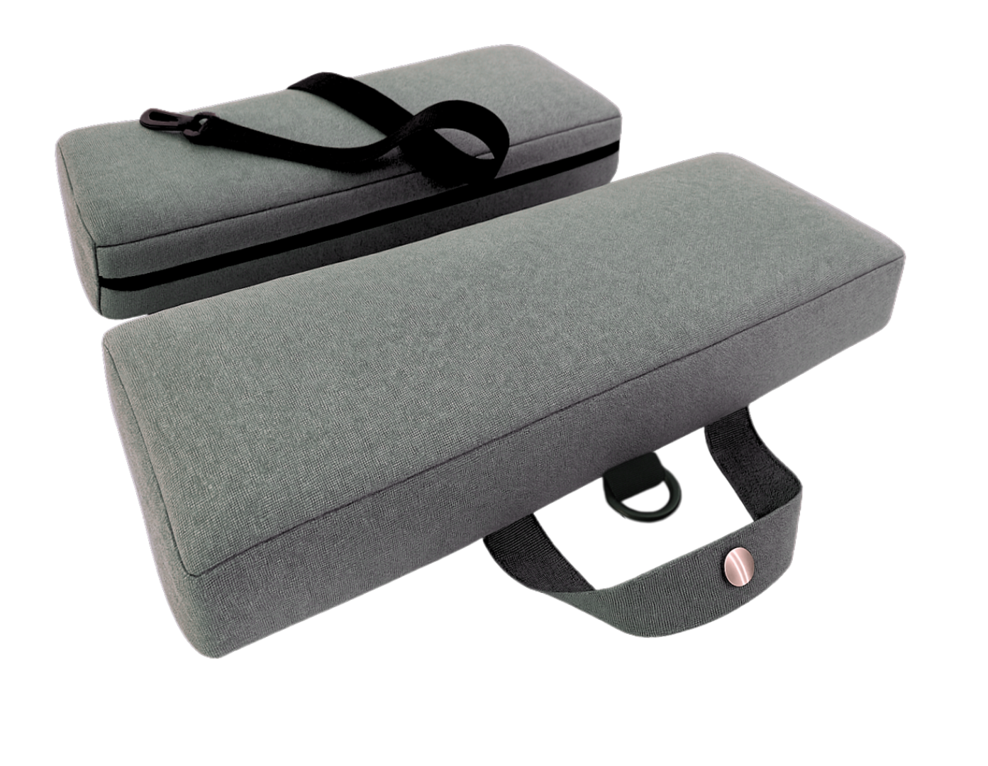 SunCloud® Travel Cushion made from anchor performance fabric, featuring an ergonomic cutout for tailbone and pelvic pain relief—ideal for travel, work, and everyday comfort.