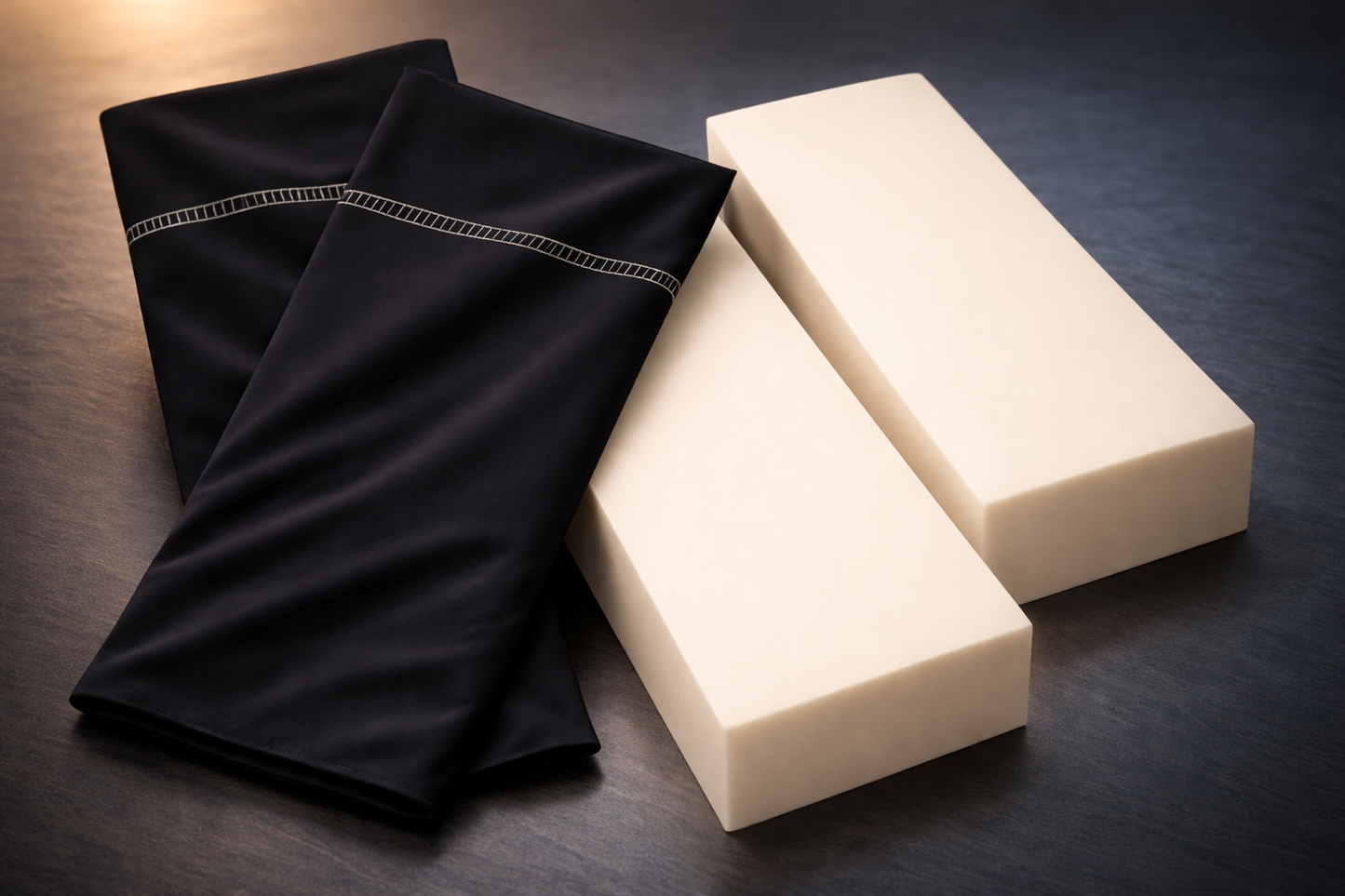 SunCloud® black cushion cover with removable beige foam inserts for customizable ergonomic seating support.