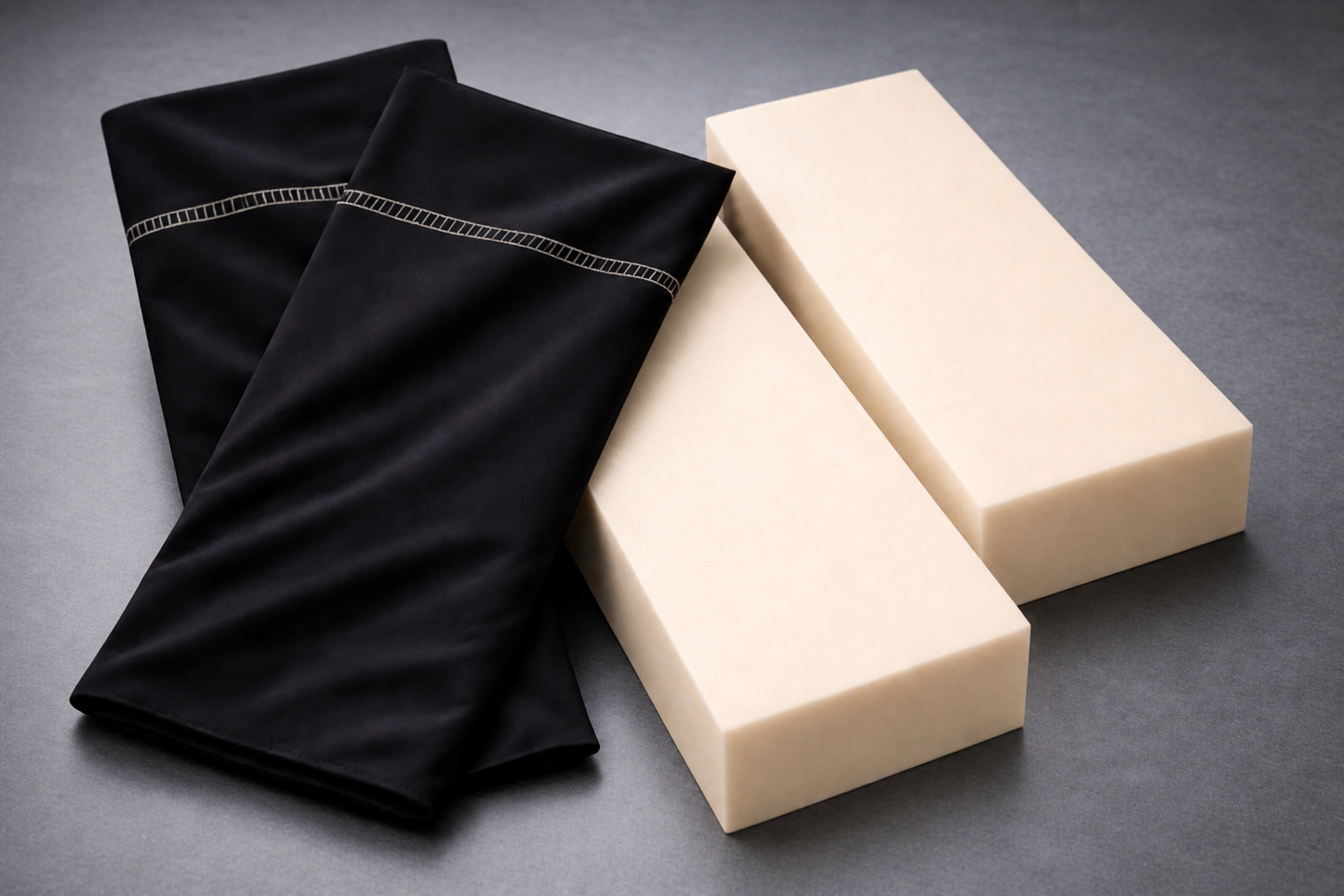 Dual foam seat cushion inserts with removable black washable liners for ergonomic support and pressure relief