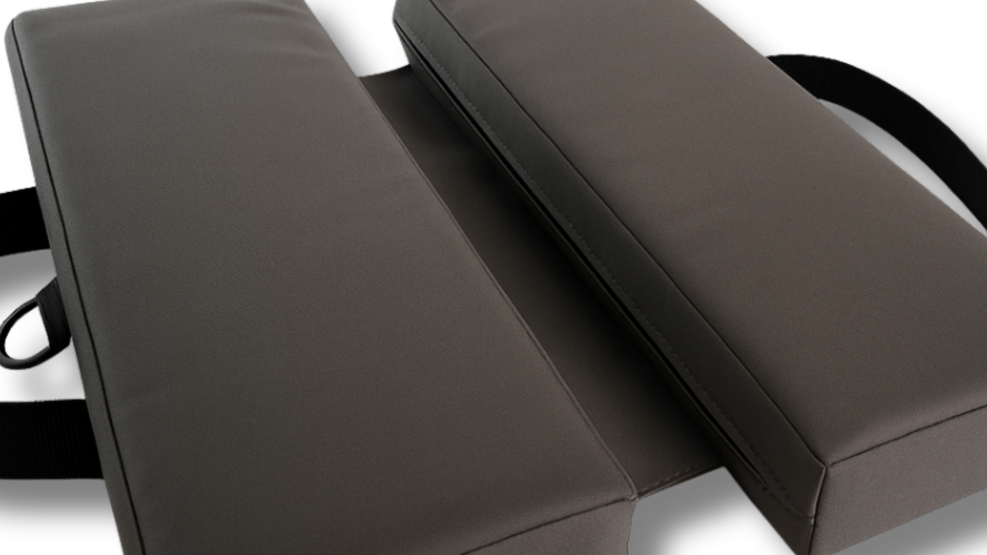 Charcoal canvas travel cushion by SunCloud® with water-repellent removable cover and ergonomic foam insert