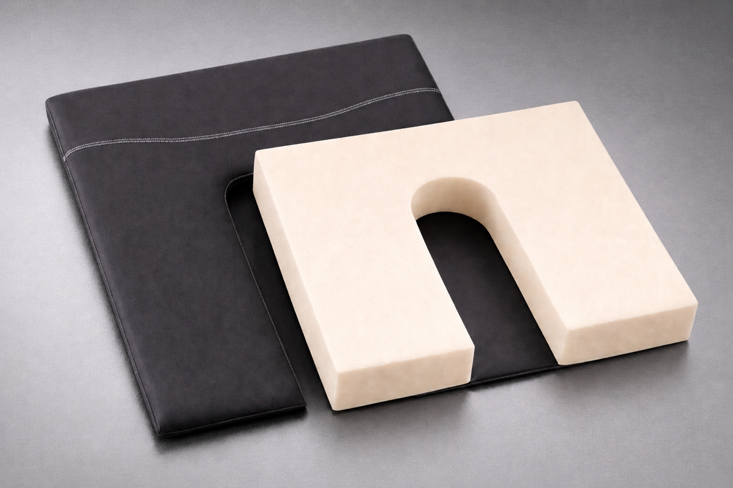 Ergonomic U-shaped seat cushion foam core with washable liner for tailbone pain relief
